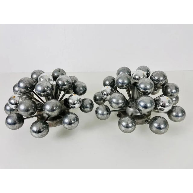 Space Age Chrome Flush Mounts attributed to Cosack Leuchten, Germany, 1970s, Set of 2 For Sale - Image 9 of 13