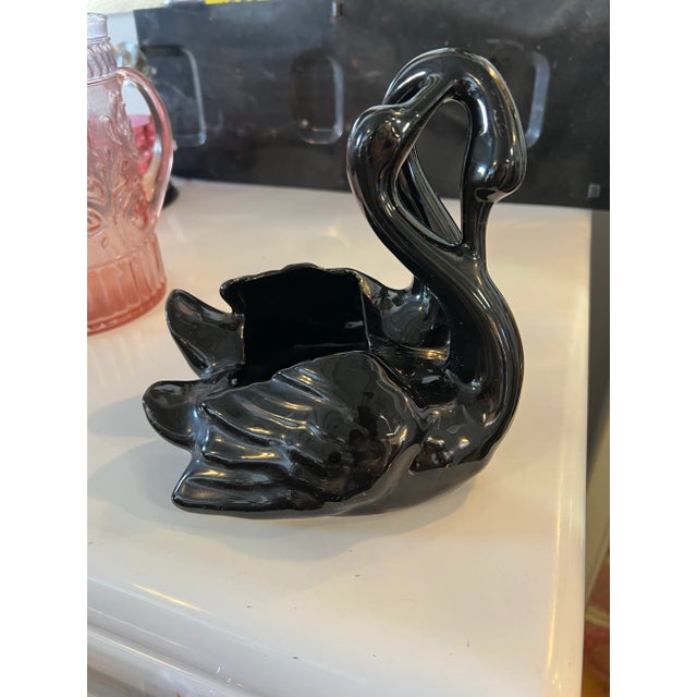 Art Deco Mid 20th Century Black Swan Planter For Sale - Image 3 of 8