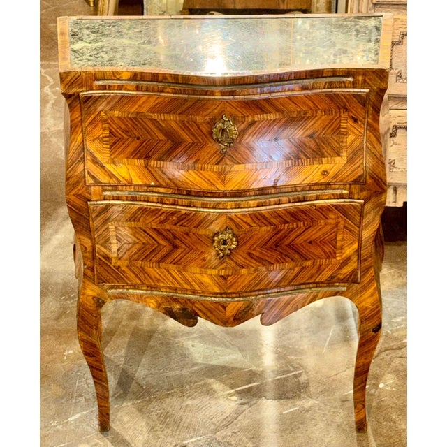 Wood 19th C. Italian Walnut Bombe Side Table For Sale - Image 7 of 7