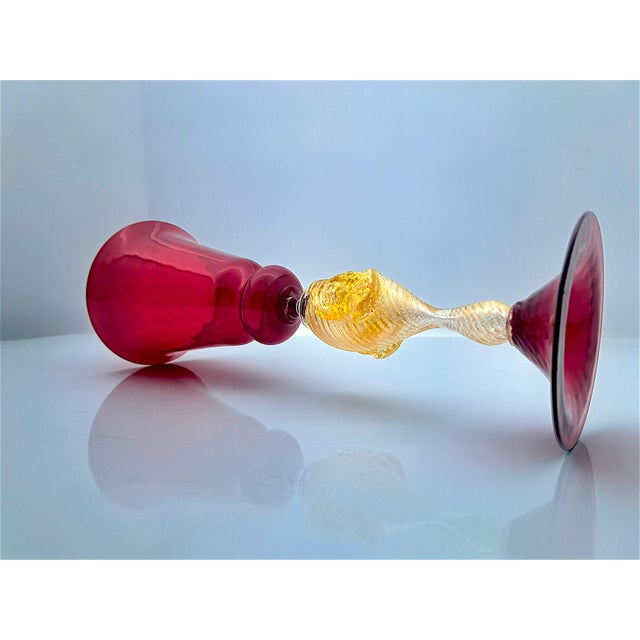 Glass Venetian Tipetto Goblet in Murano Glass from Manifattura Di Murano, 1970s For Sale - Image 7 of 9