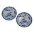 Antique Japanese Imari Arita Ware Porcelain Blue & White Plate Set For Sale