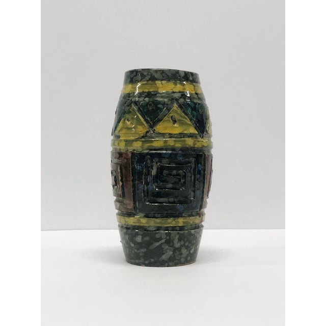 Mid-Century Modern Vintage 1960s Italian Pottery Vase For Sale - Image 3 of 4