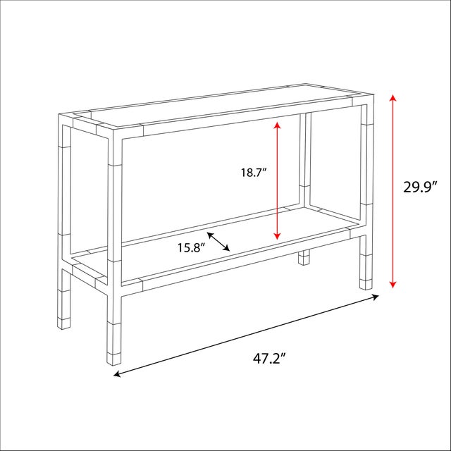 Gold Pasargad Home Lucen Glass Console Table With Gold Accents & Acrylic Frame For Sale - Image 8 of 8
