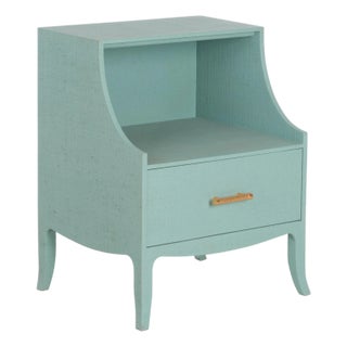 George III Raffia Bedside Table - Blue For Sale