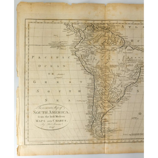 We are selling this cool 18th Century map of South America. The map is titled "An accurate Map of South America from the...