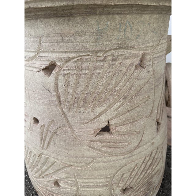 Triangular Terracotta Jar with Engravings For Sale - Image 12 of 14