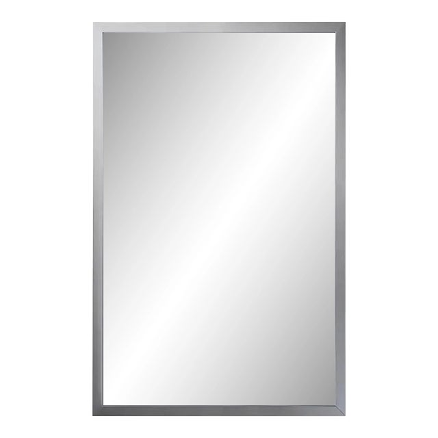 Large Williams Sonoma Home Heavy Chrome Framed Wall Mirror (May 2022) For Sale