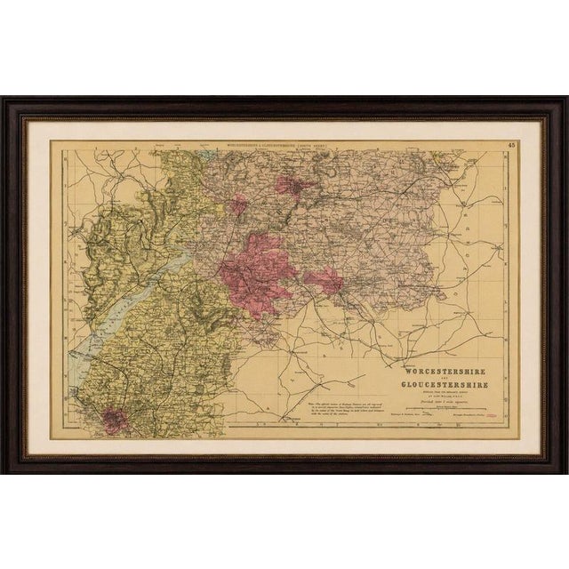 Worcestershire & Gloucestershire South Sheet Map – Edward Weller, 1885 This finely detailed original Victorian county map...