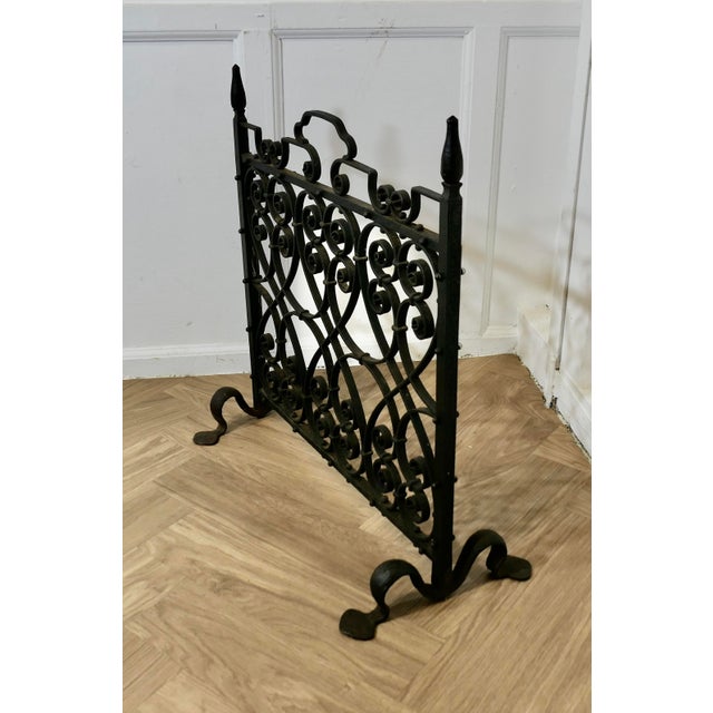 Gothic Wrought Iron Fire Screen For Sale - Image 3 of 7