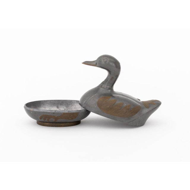 Metal Chinese Duck Form Covered Boxes, 4 For Sale - Image 7 of 14