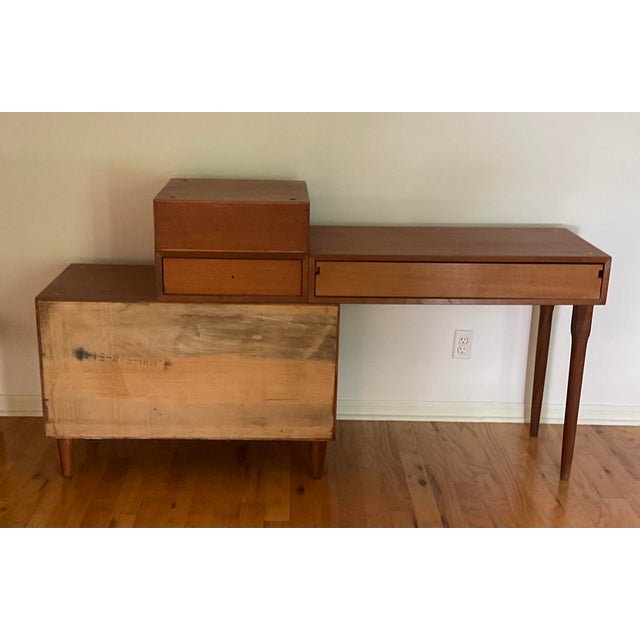 Vintage Mengel Permanized Furniture Modular Four Piece Desk MidCentury Modern, Circa 1950's