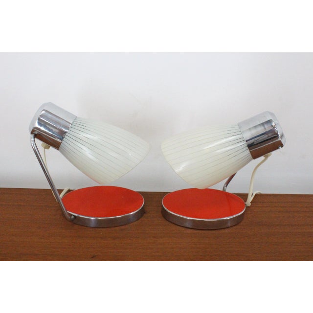 - Made in Czechoslovakia - Made of glass, chrome - Re-polished - Fully functional - Original condition. This piece is...