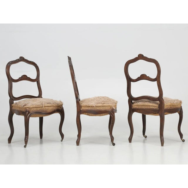 Set of Six Carved French Antique Living Room or Parlor Chairs For Sale - Image 9 of 12