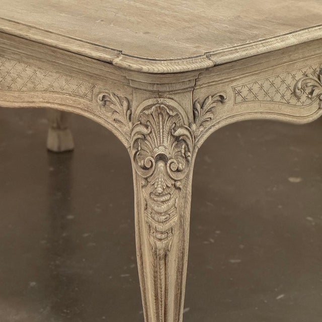 Antique Country French Liégeoise Régence Stripped Oak Dining Table or Writing Desk For Sale - Image 10 of 18
