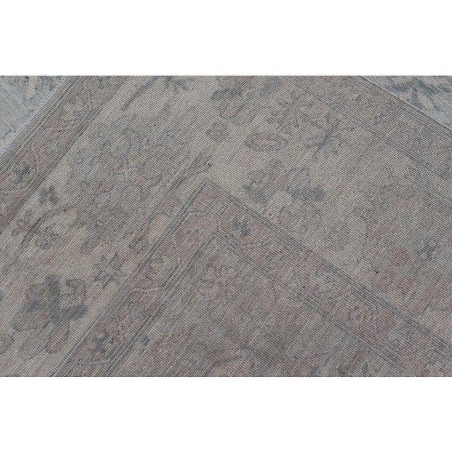 Modern Oushak in All-Over Floral Design With Light Gray Background and Neutral Colors For Sale - Image 12 of 13