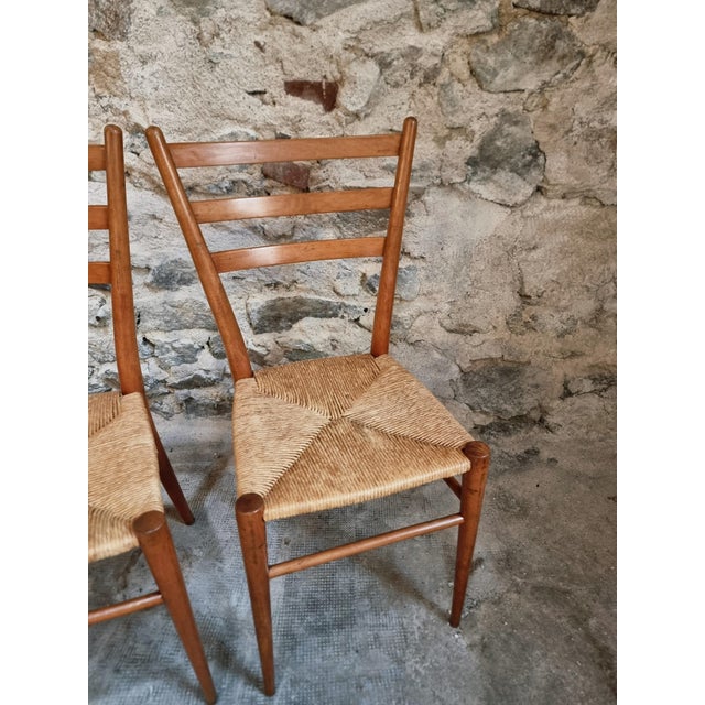 Mid-Century Italian Dining Chairs with Woven Natural Fibre Seats, Italy, 1960s, Set of 4 For Sale - Image 18 of 18
