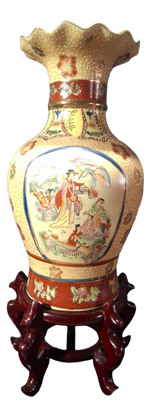 Decorative Polychrome Chinese Vase, 1890s