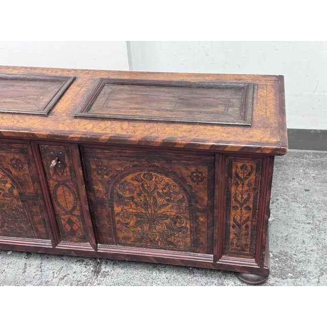 19th Century Austrian Wood Dowry Chest Trunk For Sale - Image 11 of 12