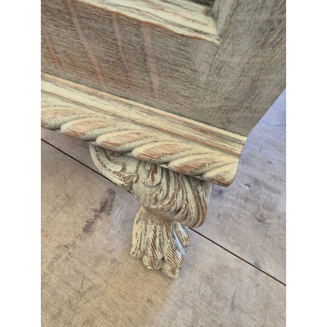 19th-Century European Whitewashed Oak Display Cabinet For Sale In Palm Springs - Image 6 of 8
