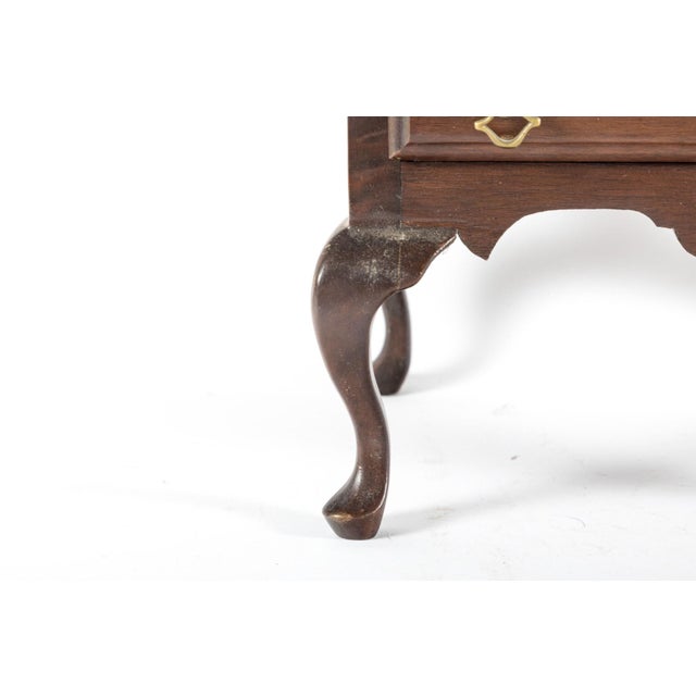 Brown Vintage Salesman Sample Queen Anne Style Two Drawer Side Table For Sale - Image 8 of 11