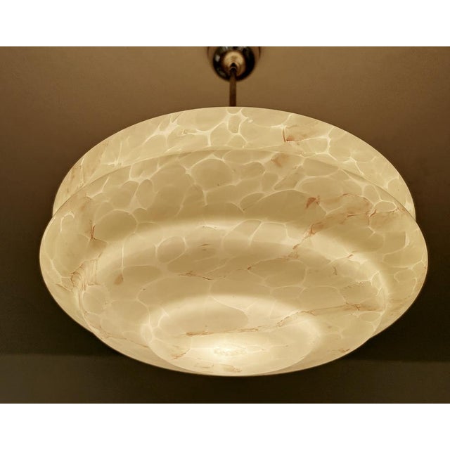 Art Deco Pendant Light in Ivory Glass, 1930s For Sale - Image 12 of 18