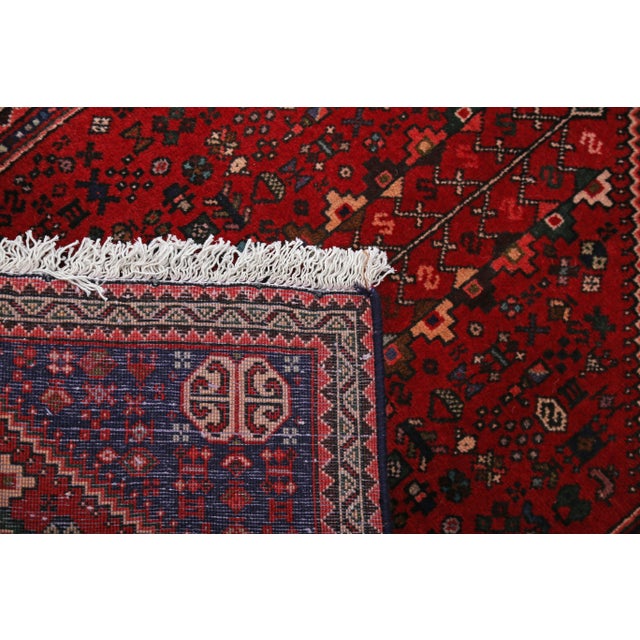 Pasargad Red Color Hand Knotted Persian Abadeh Rug For Sale - Image 4 of 4