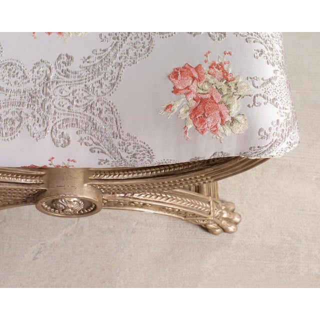 Pair of Italian Neoclassical Style Silvered Curule Bench Seats For Sale - Image 14 of 18