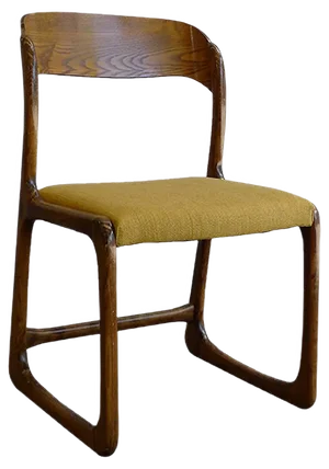 Vintage French Model Traineau or Sleigh Side Chair in Ash by Emile & Walter Baumann, 1960s