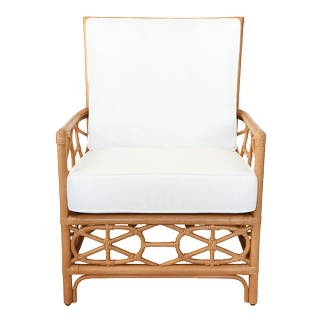 Matthew Izzo Worlds Away Auburn Rattan Club Chair | Chairish