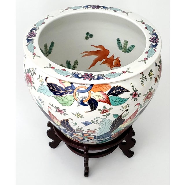 Offering an outstanding vintage Chinese porcelain tobacco leaf planter, circa Mid 20th Century. This gorgeous hand painted...