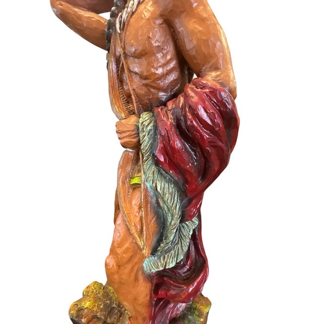 Native American Late 20th Century Native American Indian Warrior Sculpture, 1969 For Sale - Image 3 of 9