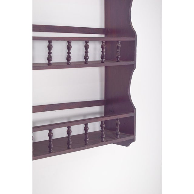 Wood Vintage Portuguese Wooden Plate Rack with Turned Spindles, 1950 For Sale - Image 7 of 8