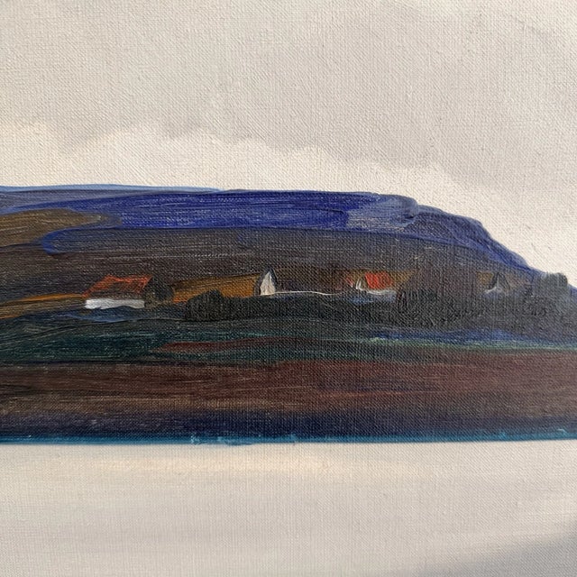 Danish Mid Century Abstract Coastal Landscape Oil Painting by Knud Horup, Circa 1950s For Sale In New York - Image 6 of 11