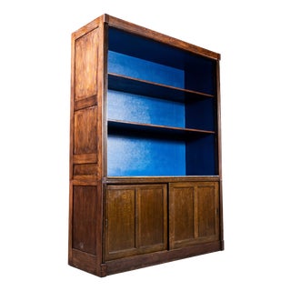 English Oak Library Shelf, 1940s For Sale