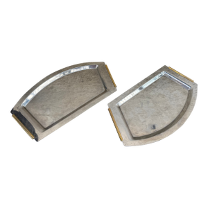 Vintage Summit 18/10 Stainless Steel Asymmetrical Tray With Brass Handles Italy