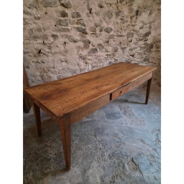 Wood Antique French Farmhouse Dining Table in Oak and Chestnut, 1800s For Sale - Image 7 of 18
