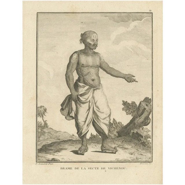 Pierre Sonnerat, Vaishnavite Brahmin from India, 1806, Engraving on Paper For Sale - Image 10 of 10