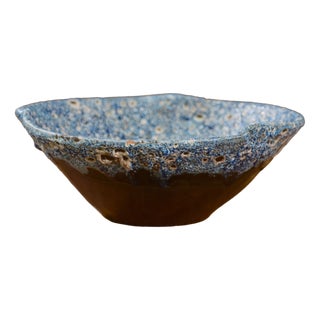 Blue Glazed Ceramic Centerpiece from Vallauris, 1960s For Sale