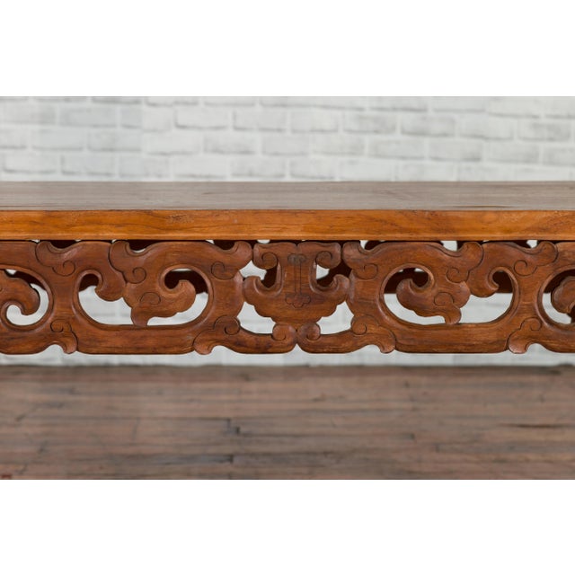 Chinese Antique Low Side Table with Cloud-Carved Apron and Horsehoof Feet For Sale - Image 11 of 13