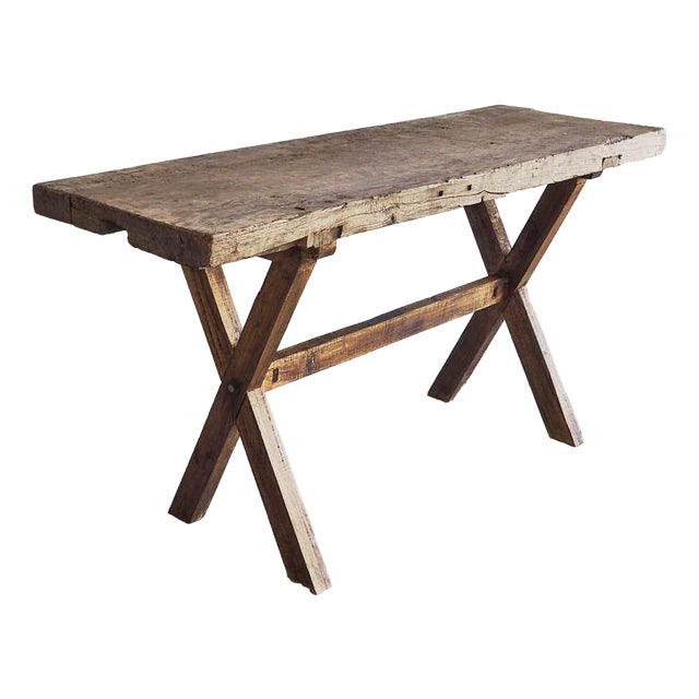 Antique Rustic Wood Table, 1900 For Sale