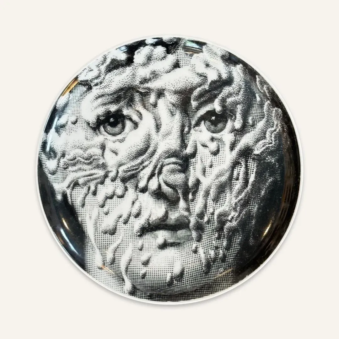 1950s Piero Fornasetti Decorative Plate Featuring Head of Italian