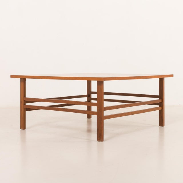 Wood Mid-Century Modern Scandinavian Square Teak Coffee Table, Denmark, 1970s For Sale - Image 7 of 9