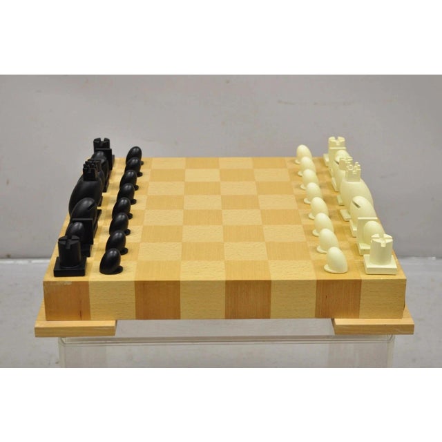 1990s Michael Graves Postmodern Chess & Checkers Set Maple Wood Modern Board For Sale - Image 12 of 12