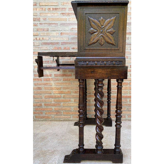 Antique Spanish Renaissance Bar Cabinet in Oak, 1890 For Sale - Image 4 of 18