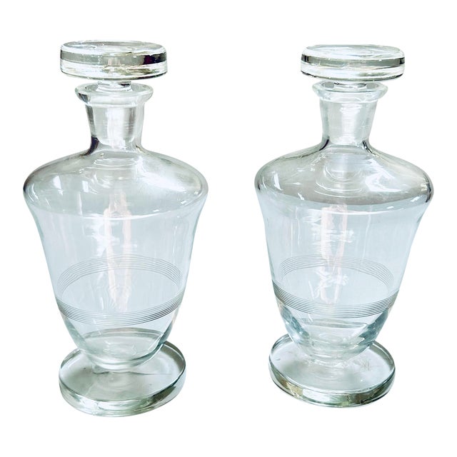 Pair of Art Deco Bar/Boudoir Decanter Bottles For Sale