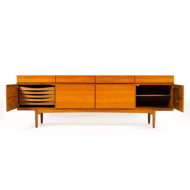 Faarup Møbelfabrik 1960s Danish Modern Mid Century Teak Large Credenza Sideboard — Kofod Larsen Model Fa66 For Sale - Image 4 of 12