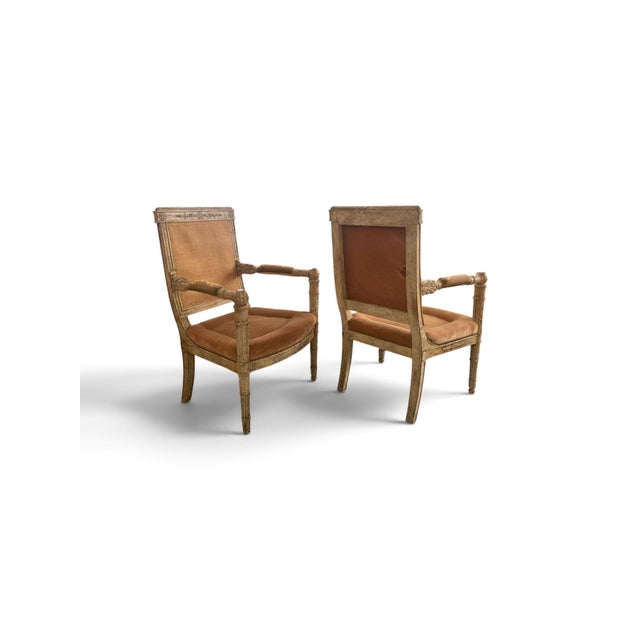 19th Century Empire Fauteuils in the Manner of Pierre Benoit Marcion For Sale - Image 9 of 10
