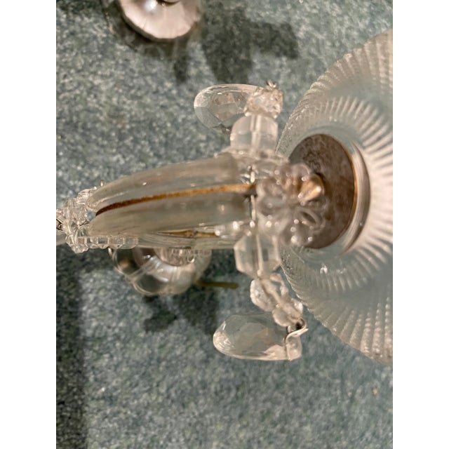 Murano glass crystal sconces set of 3 frame is covered with murano glass with hanging crystals height 23 cm width 18 cm...