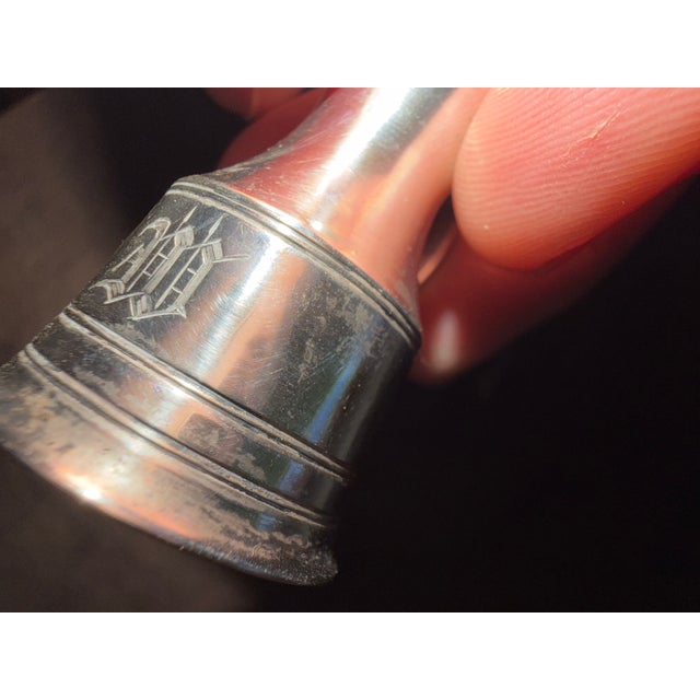 Antique Bailey Banks and Biddle Sterling Silver Miniature Salt and Pepper Shakers. For Sale - Image 11 of 13