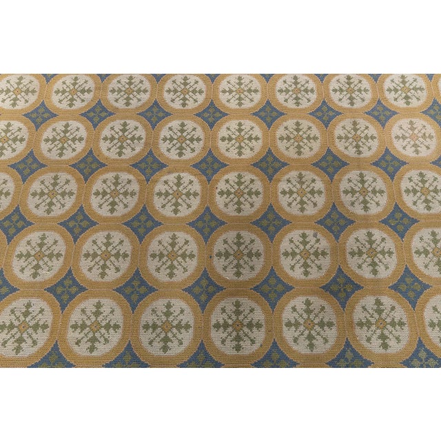 Doris Leslie Blau Antique Floral Soft Beige Needlework Rug - c. 1940 Portuguese For Sale - Image 4 of 8